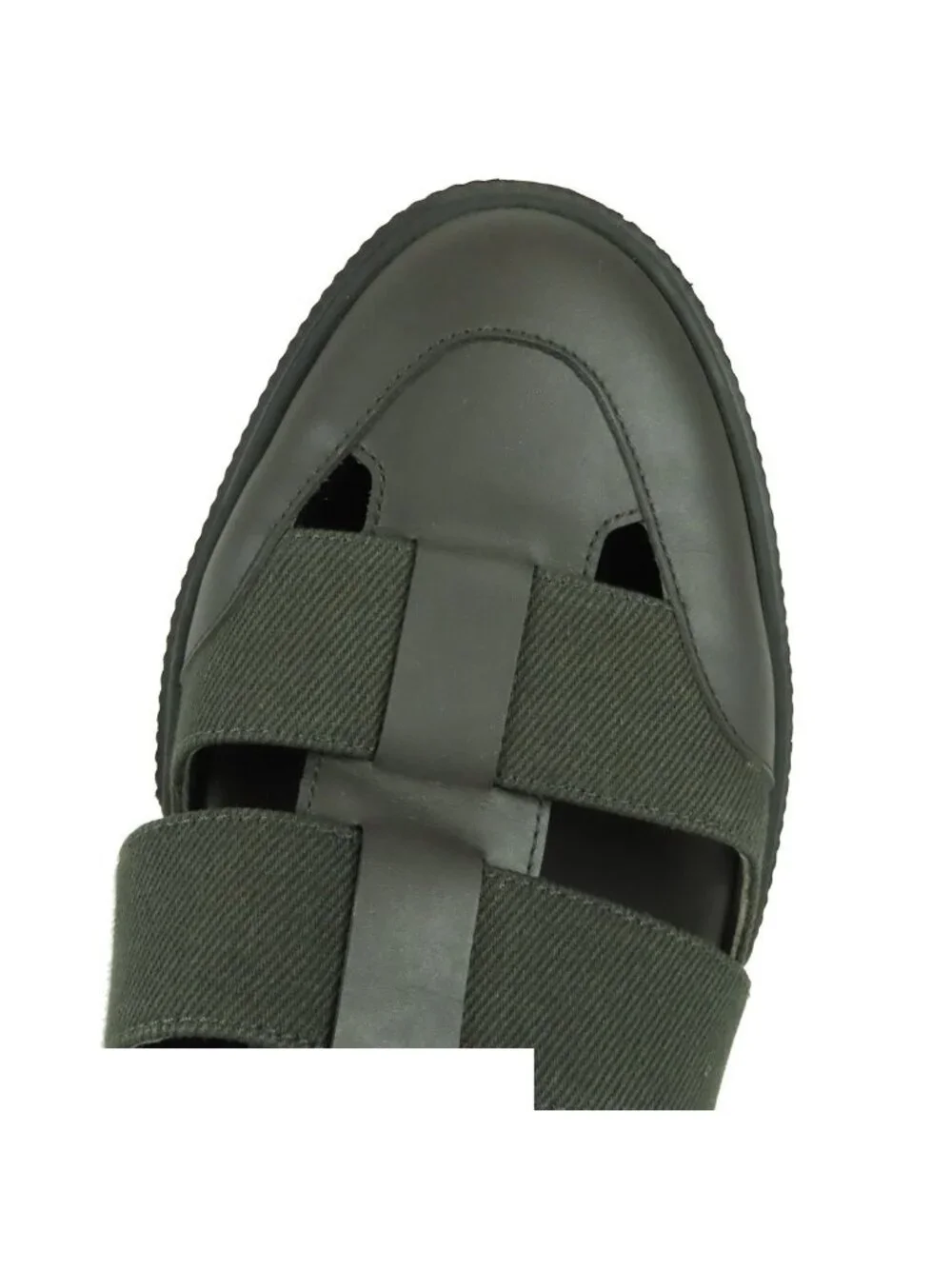 Hermes Leglis Silver Cotton Leather Gurkha Sandals